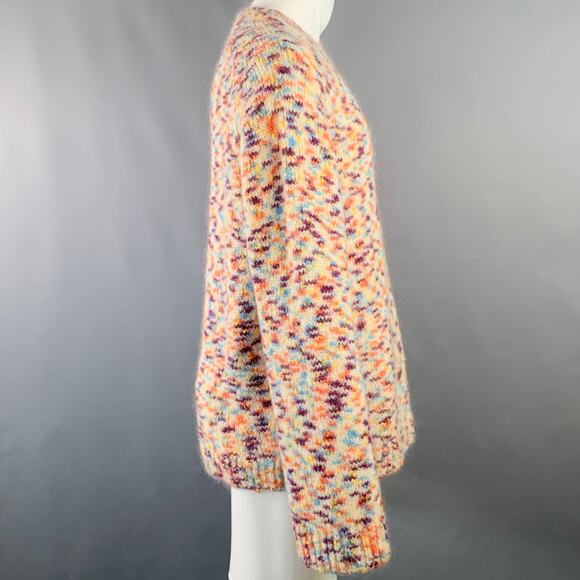 A.P.C. Size M Cream Multi Color Melange Wool Blend Crew Neck Sweater - Picture 3 of 6